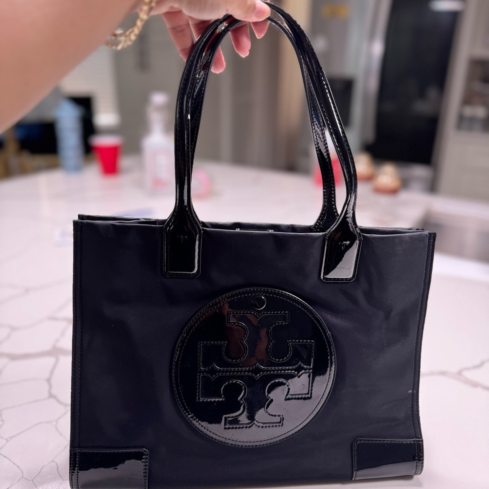 Tory Burch Black Patent Leather Tote